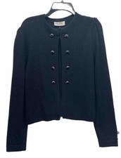 St John by Saks Fifth Avenue Womens Size 12 Black Long Sleeve Vintage Cardigan