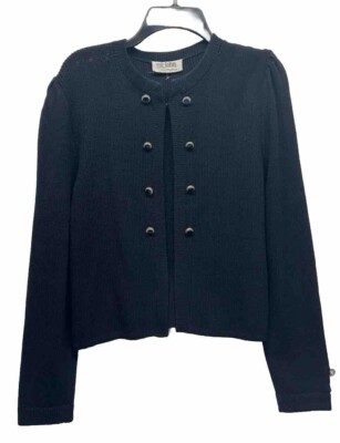 St John by Saks Fifth Avenue Womens Size 12 Black Long Sleeve Vintage Cardigan