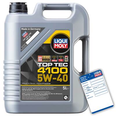Liqui Moly 3701 LM 3701 Motoröl, Öl, Top Tec 4100 5 W-40 5L Kanister AUDI, BMW