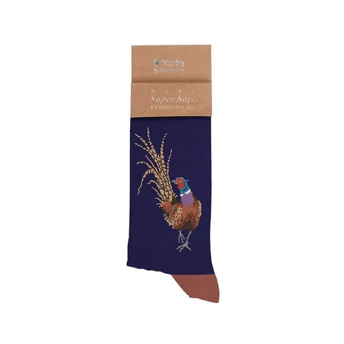 Bamboo Socks Pheasant Super Soft Mens - Wrendale Size 7-11 with Gift Bag