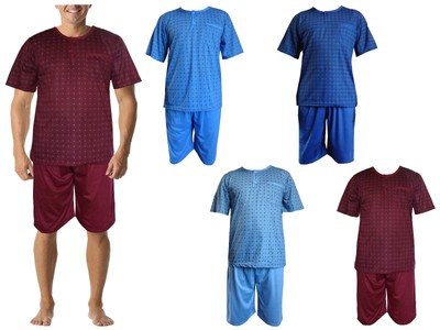 Mens Short Sleeve Short Pants Pajamas 