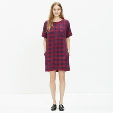 Madewell Edina Plaid Short-Sleeve t-shirt dress Small