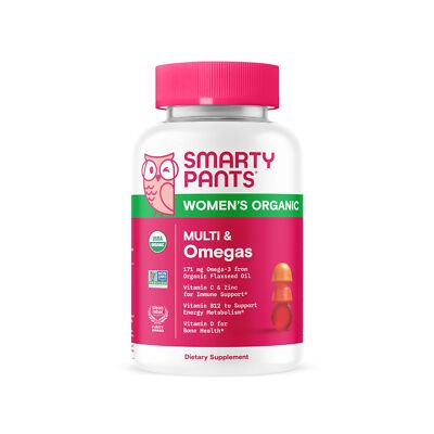 Premium Organic Women's Multivitamin Gummies 120 Count Delicious Flavors