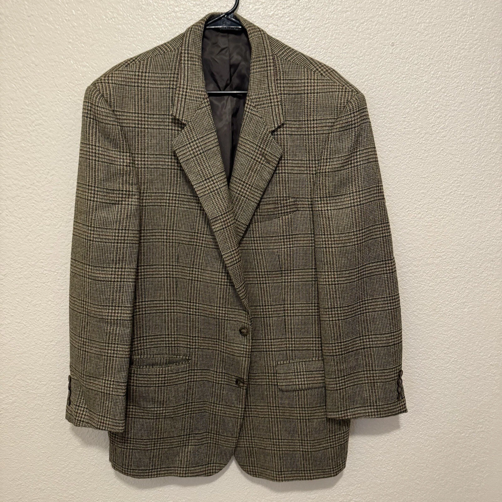 CAPPOTTO SPORTIVO BURBERRYS’ ZCMI PURA LANA 46L MARRONE SCURO E PIED DE POULE MARRONE CHIARO