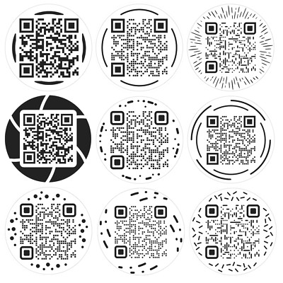 QR Code Rund Bedruckte Aufkleber Kleben Rund Farbe Etiketten Größe 45 mm Kreis