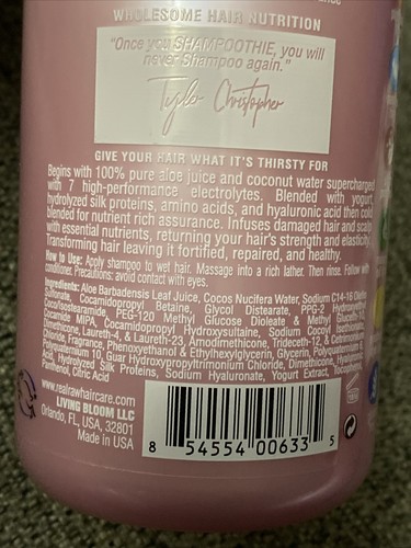 Real Raw Shampoothie Smoothie Liquid Silk Repairing Shampoo 12 fl oz - Picture 3 of 4