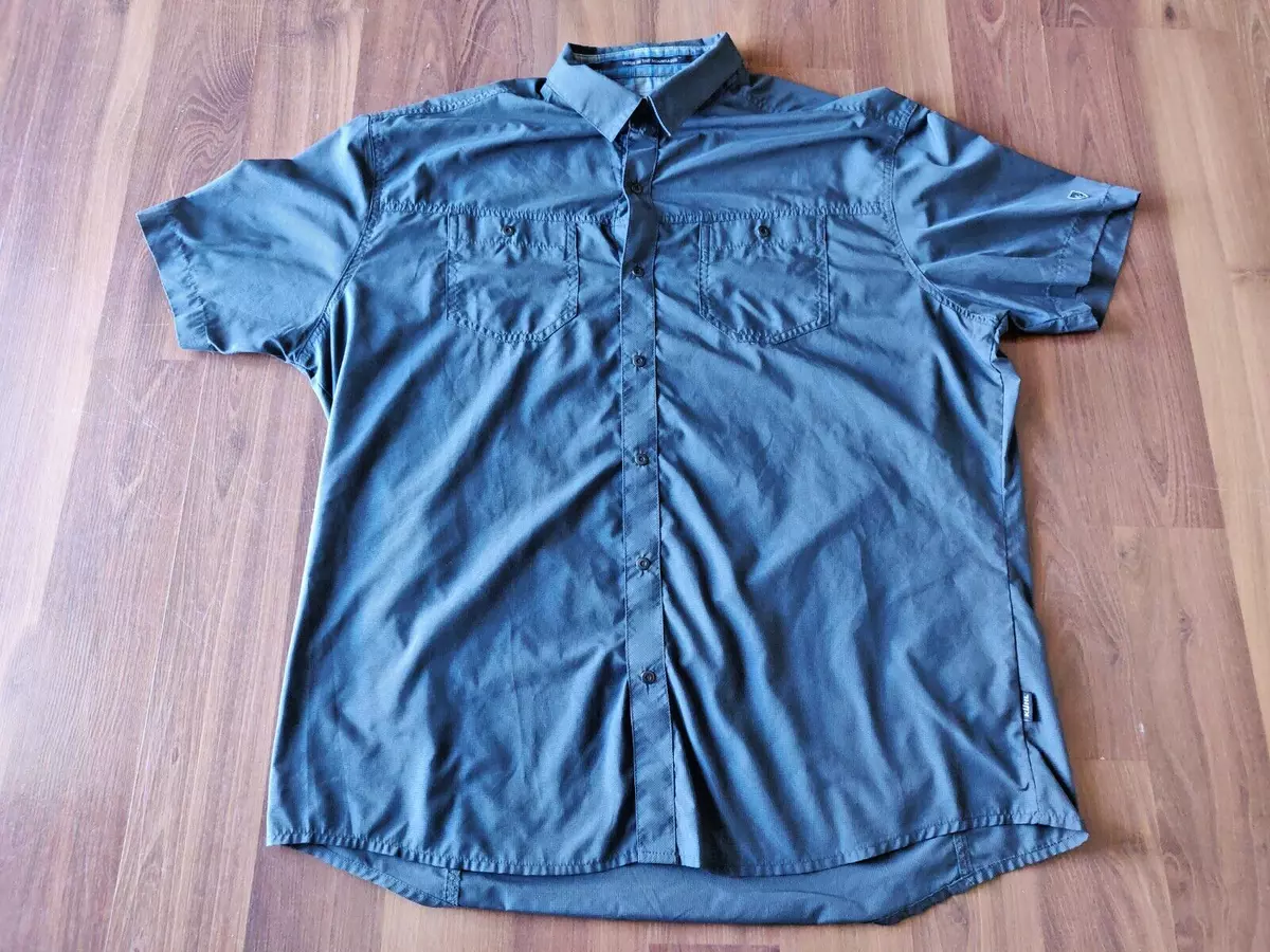 Kuhl Dark Grey Button Up Short Sleeve Shirt Men's XL