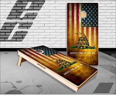 Don't Tread On Me American flag 2 Cornhole Boards Bean Bag Toss Game