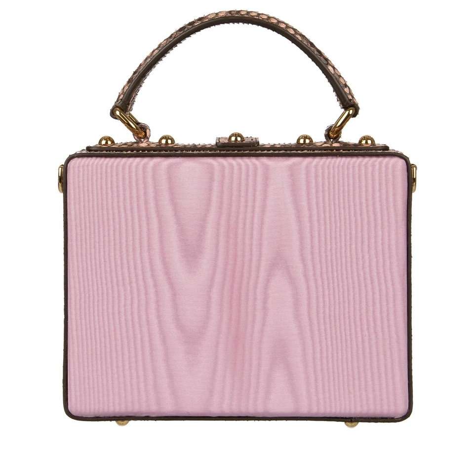 DOLCE & GABBANA Snakeskin Moire Silk Clutch Bag DOLCE BOX Pink Beige 11006 - Image 4 of 4