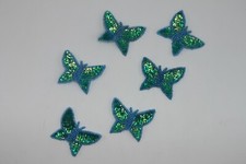 Beading and Sequin Patch: Blue Butterfly Set of 6