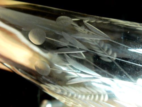 Port Decanter 600ml ART NOUVEAU FRENCH Glass INTAGLIO HAND CUT 9 7/8" - Picture 6 of 18