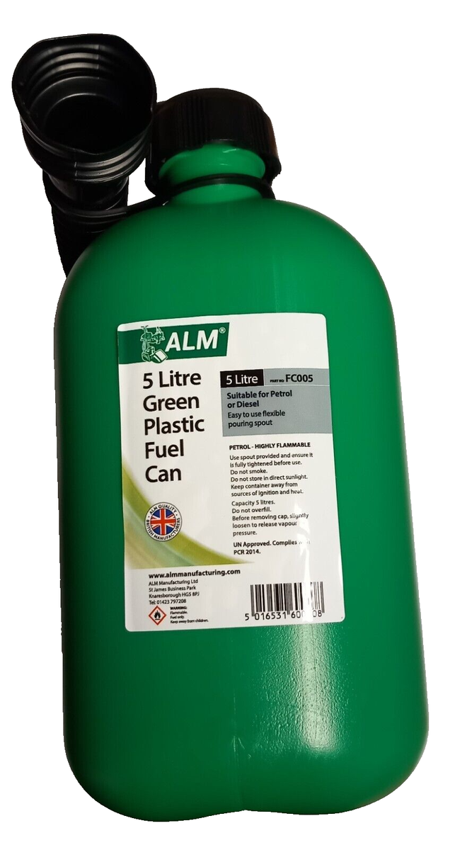 Fuel Can Green Petrol Plastic Jerrycan Carrier with Nozzle
