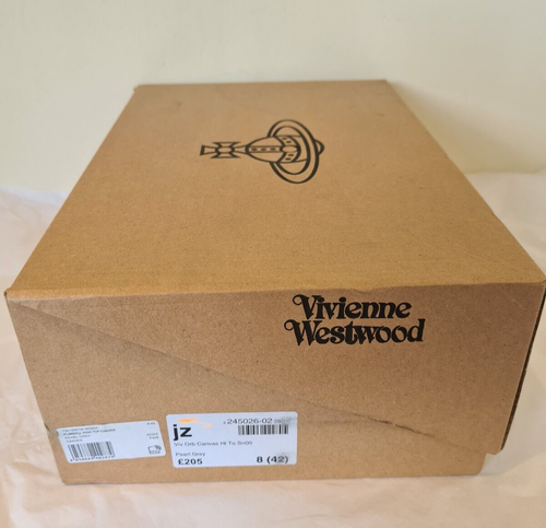 Vivienne Westwood Plimsolls Trainers grey Hi Top Canvas Sneakers Size 42 UK 8 - Picture 19 of 19