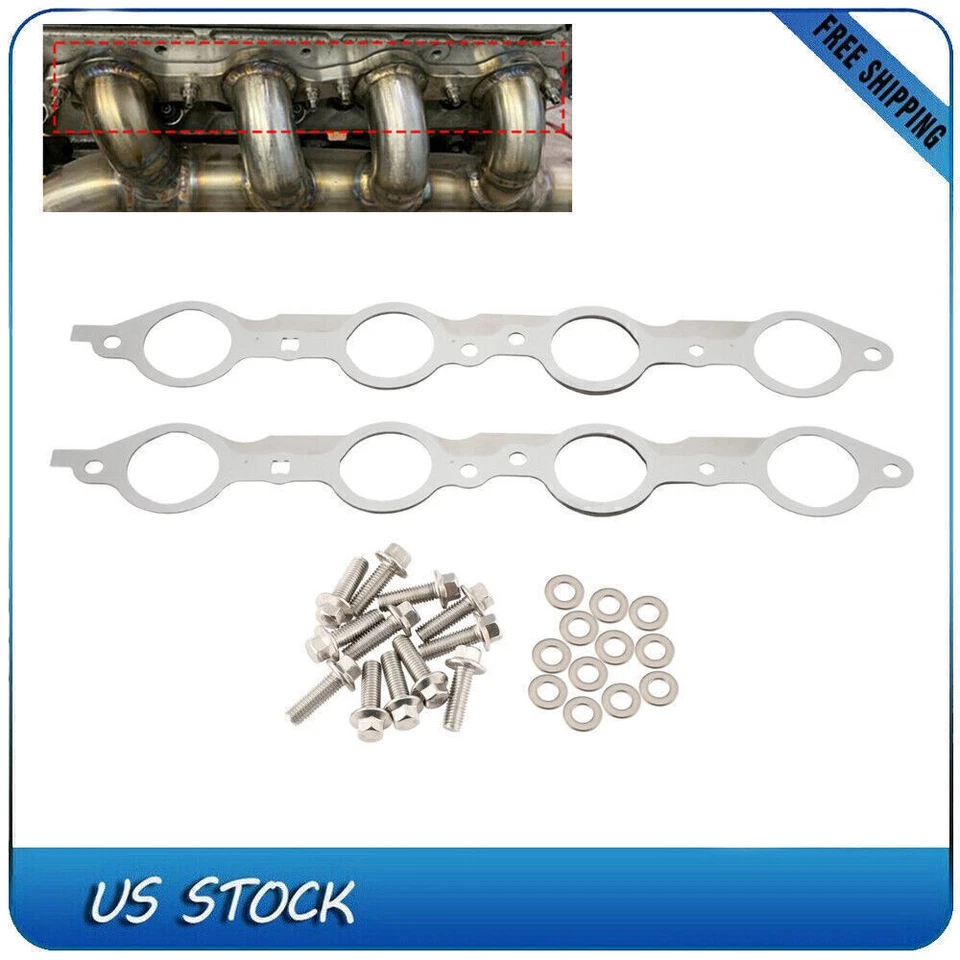 EXHAUST MANIFOLD GASKET Compatible with all GM LS & LT GEARZAAR Direct Fit Pair Foto 2 de 4