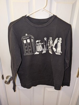 Dr Who Sweatshirt Womens Small Black Crew Neck Long Sleeve Shirt Abbey Lane