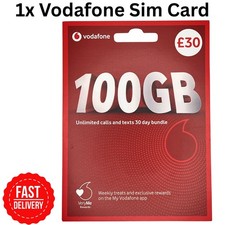 1 x Brand New Vodafone UK Pay As You Go PAYG SIM Card vodaphone Sim