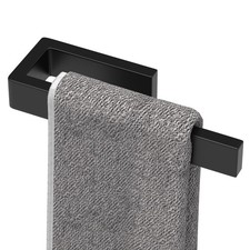 HUFEEOH Black Wall-Mounted Hand Towel Holder, U Shaped, Drill-Mounted