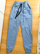 FIGS Dusty Blue XS Scrub High-Waisted Joggers