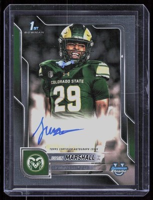 2025 Bowman University Chrome #BCA-JMA Justin Marshall Prospect Autographs