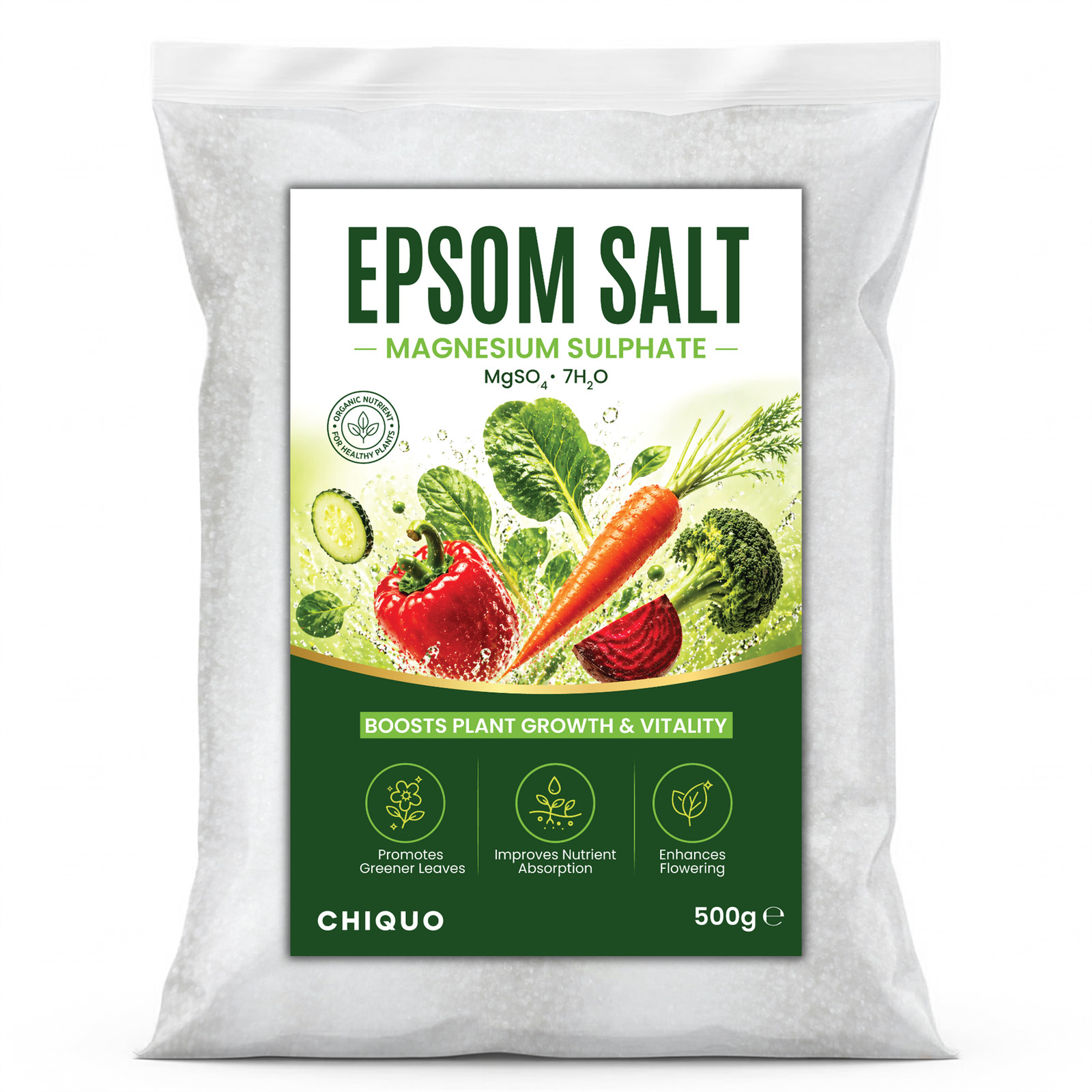 Epsom Salts for Plants 500g - Organic Magnesium Sulphate Fertiliser