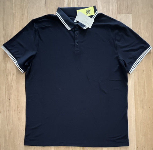 All in Motion Men's Polo Shirt L Navy Short Sleeve Moisture Wicking Quick Dry - Picture 1 of 5