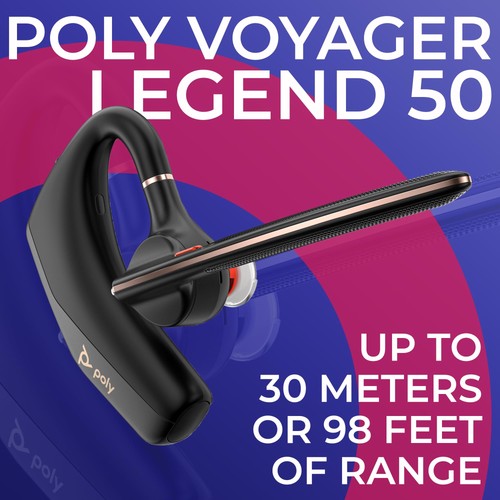 Poly Voyager Legend 50-M Bluetooth Headset, Charging Case, AI-Powered Noise C... - Picture 4 of 7