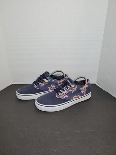 Vans Off The Wall Navy Blue Purple Floral Women's Athletic Sneaker Size 9 - Picture 6 of 11
