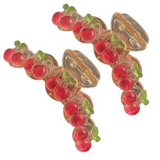 2 PCS Sweet Cherry Hair Claw Clips For Thin Thick 1 Count Pack of 2 , red
