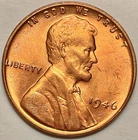 1946p  ~ Choice Uncirculated BU Red RD Spot On Reverse - Lincoln Wheat Cent B287