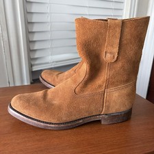 ORIG BOX MADE IN USA | RALPH LAUREN 9D SUEDE ROPER PECOS BOOTS 9 D