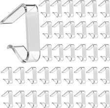36 Pcs Clear Table Skirting Clips with Hook and Loop Plastic Tablecloth Holde...