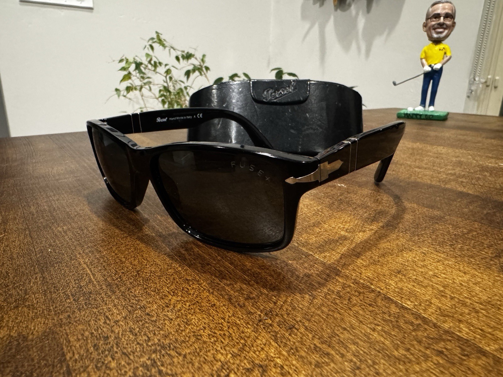 Persol Lightweight Rectangle Classic Black Plasti… - image 1