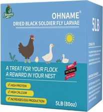 5LB Dried Black Soldier Fly Larvae Chickens 85X More Calcium Than Mealworms