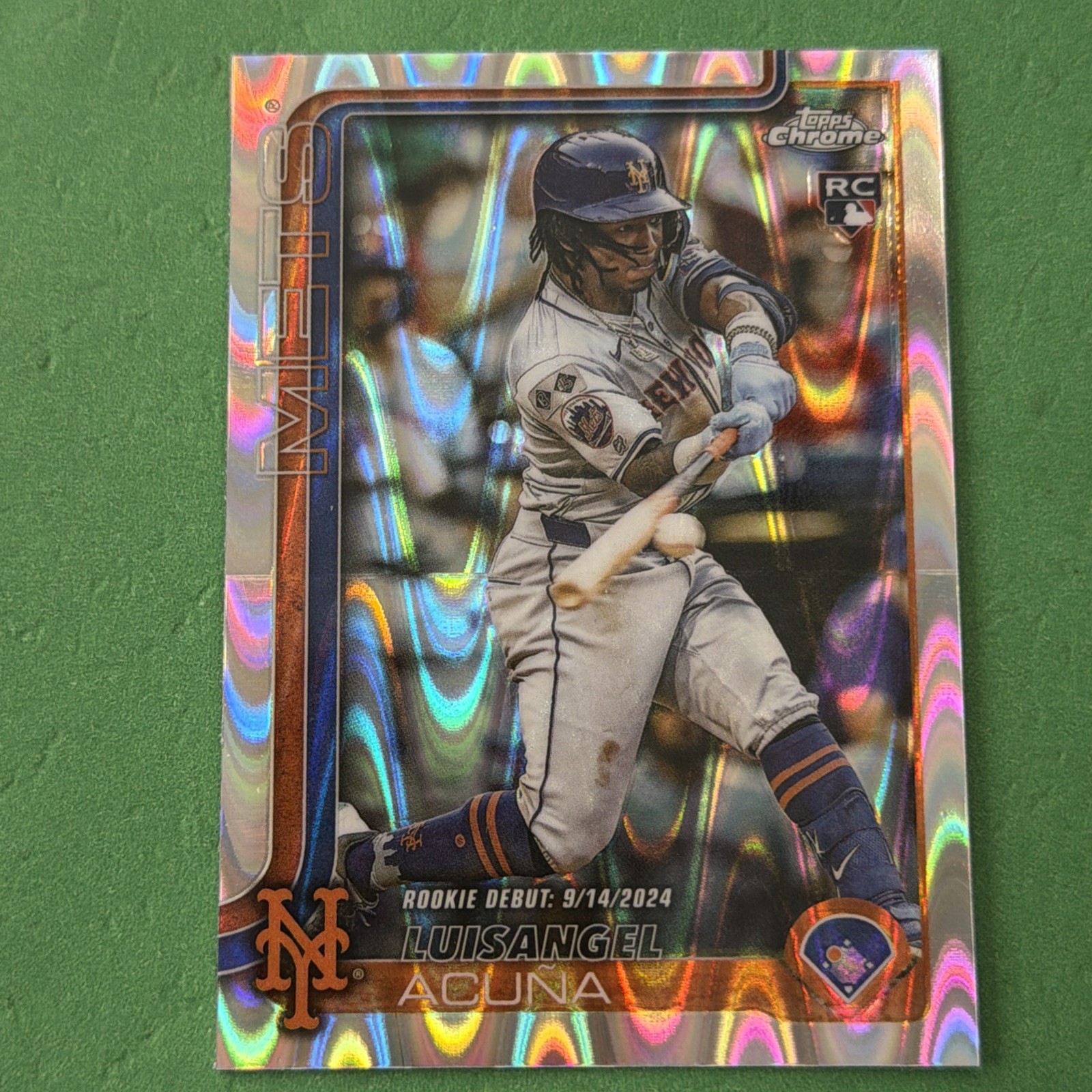 Luisangel Acuna 2025 Topps Chrome Update Raywave USC53 (RC) New York Mets Debut