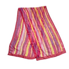 Diane Von Furstenberg Women's Wrap Scarf Colorful Watercolor Chiffon Shawl