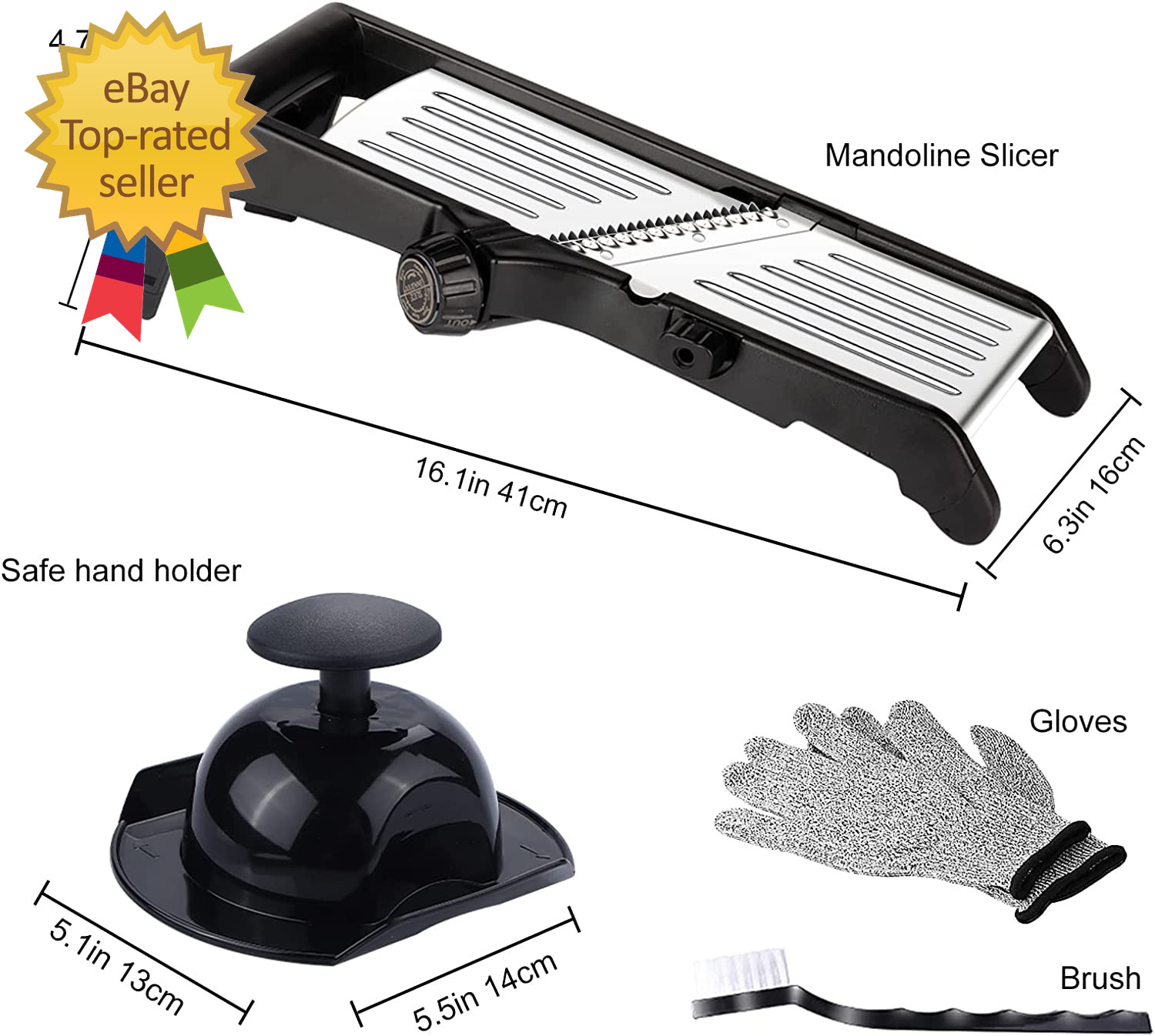 Mandoline Food Slicer for Kitchen, Adjustable Stainless Steel Mandoline Vegetabl