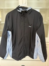 Vintage Fila Windbreaker Black and Blue Size Large Men s