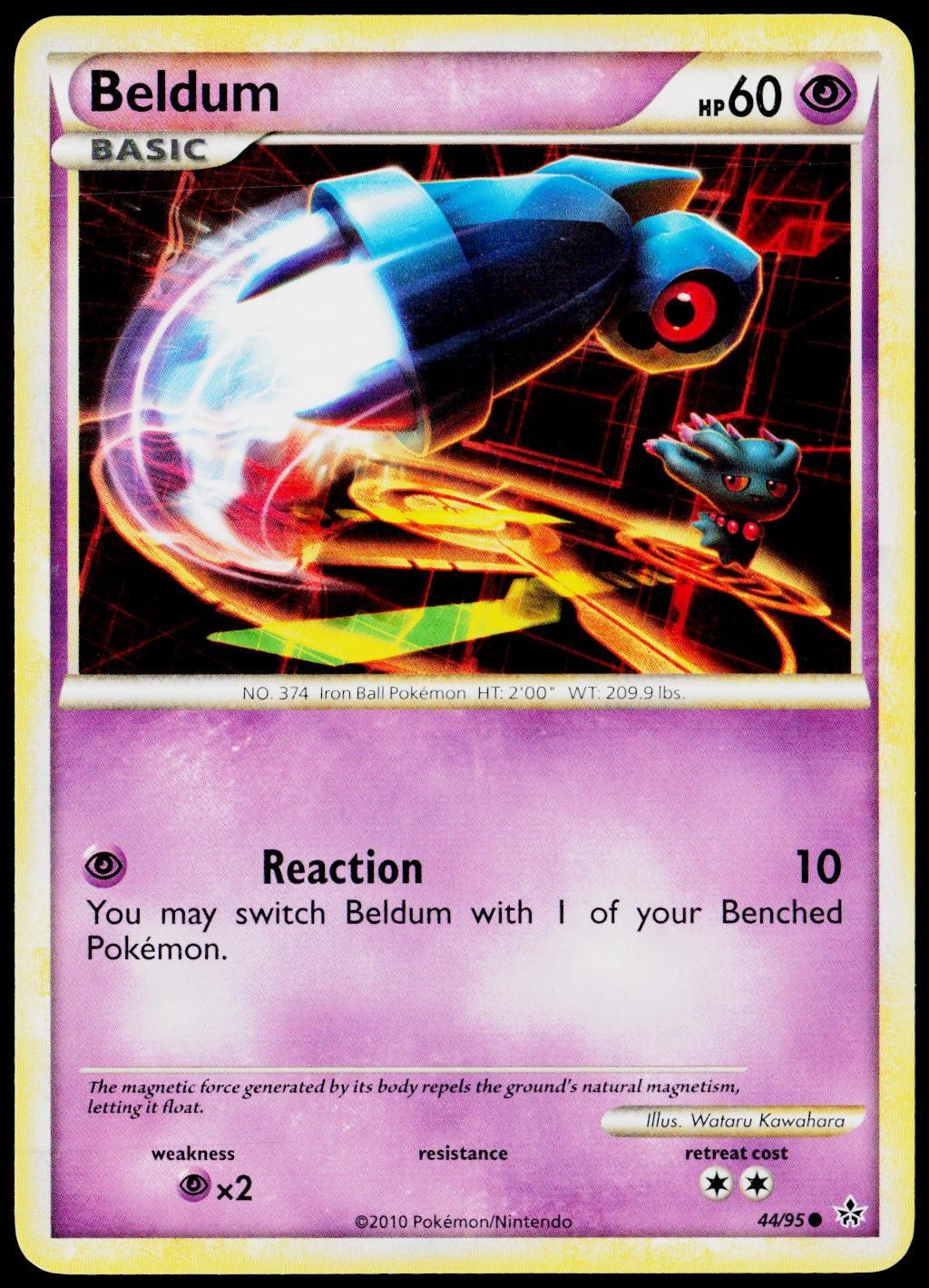 Beldum 44/95 Common HGSS Unleashed Pokemon Lightly Played