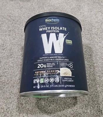 100% Whey Isolate Protein Powder, Natural Flavor *LARGER 1.5 lbs 699 g -Exp 9/27