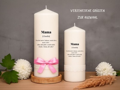 Weihnachtsgeschenk Mama Definition Personalisierte Kerze Mutter mit Namen