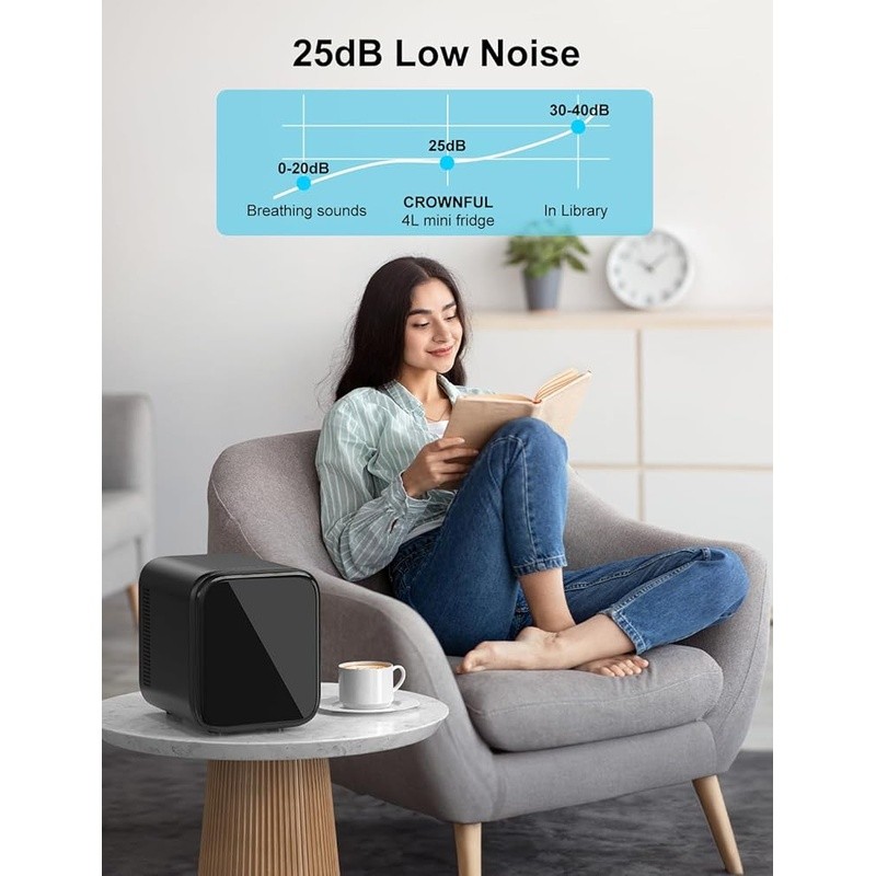 Mini Fridge 4L Cooling Heating Ultra Quiet Portable Home Car Skincare Essentials thumbnail 6