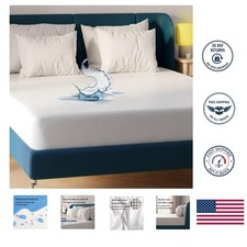 Noiseless Deep Pocket Waterproof Mattress Pad Queen 60x80 for Ultimate Sleep