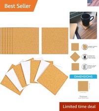 25 Pack Self-Adhesive Cork Squares 4 x 4 Inches Cork Tiles Backing Sheets for...
