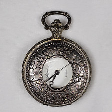 VINTAGE Pocket Watch w/ Swissebauches Ltd. QUARTZ MOVT Intricate Engraving WORKS