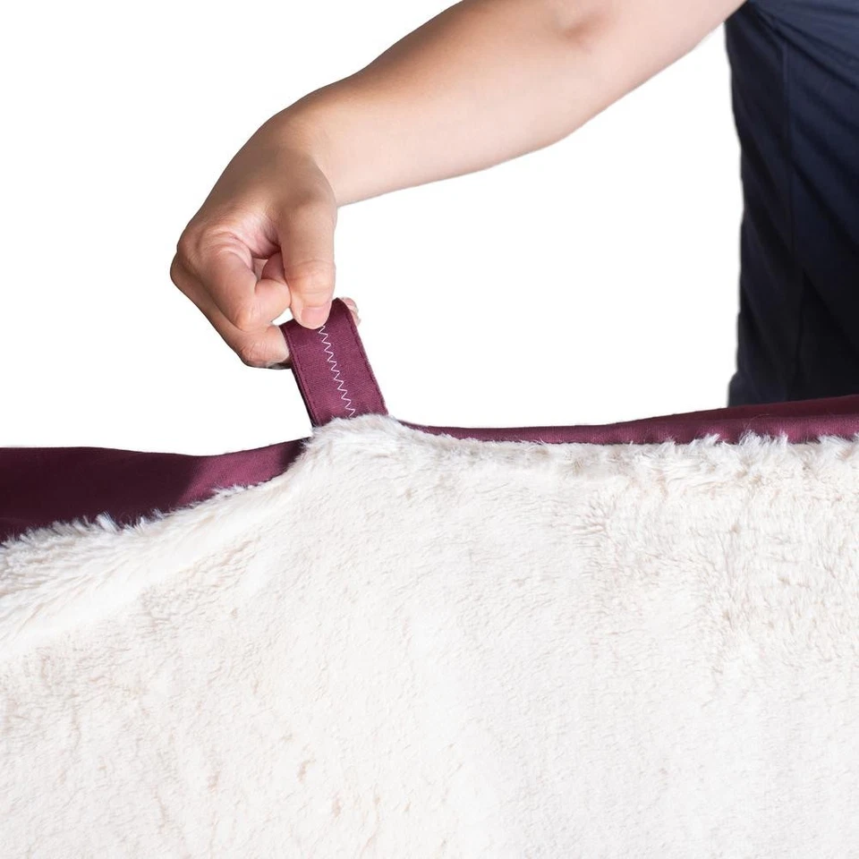 Очень большой коврик для кровати домашних животных с полиэтиленовой подушкой бордовый и цвета слоновой кости - Изображение 2 из 4