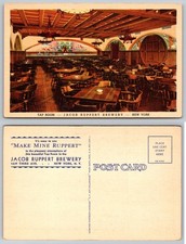 Jacob Ruppert Brewery Tap Room NYC Art-Colortone Postcard Vintage