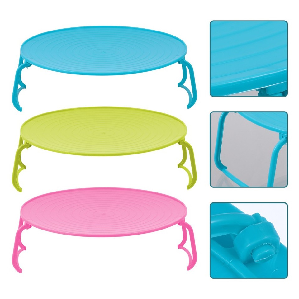 3 Pcs Pp Layered Storage Rack Microwave Oven Tray Holder Food Heating ...