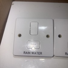 MK Fused Spur Switch 13A Rain Water Engraved FCU White