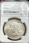 1925-S Peace Silver Dollar NGC MS63
