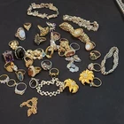 Vintage & Mod Costume Jewelry Lot 40 Items bulk / resale / Wear Rings, Bracelets